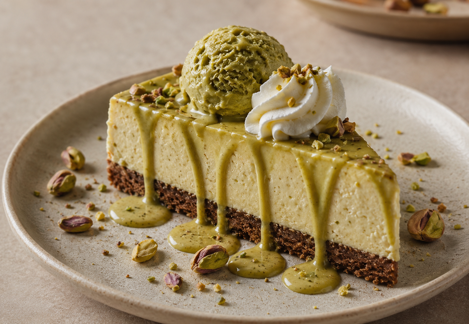 Cheesecake de pistacho